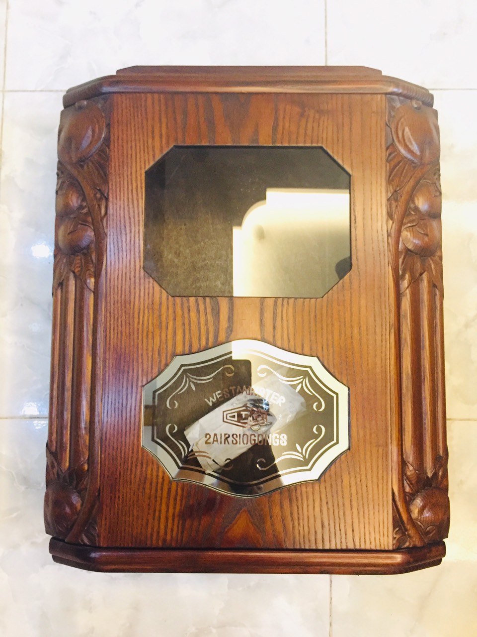 Vỏ thùng đồng hồ ODO, FFR mặt bát giác nằm, làm bằng gỗ sồi - mã số MS500
