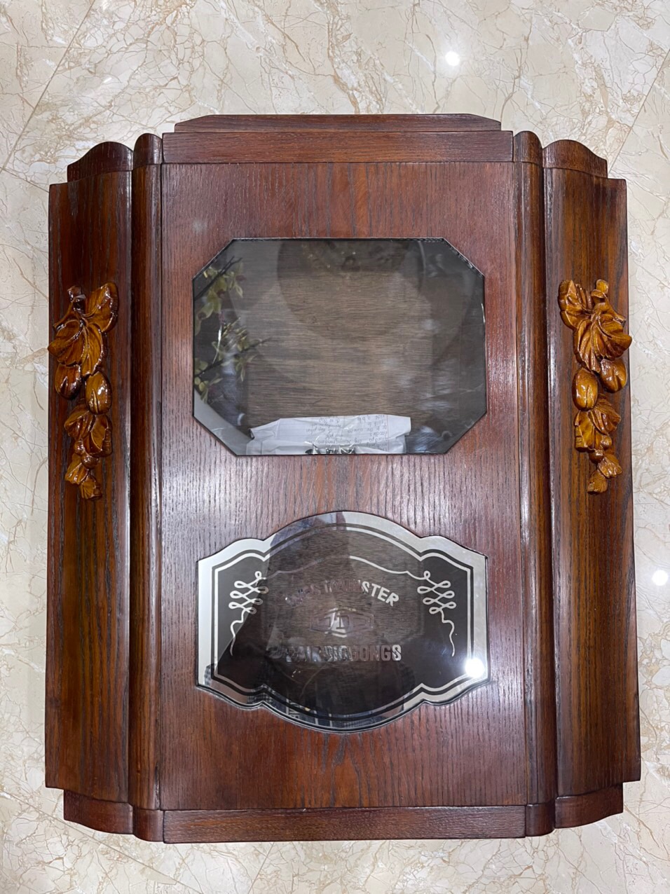 Vỏ thùng đồng hồ ODO, FFR mặt bát giác nằm, làm bằng gỗ sồi - mã số MS910